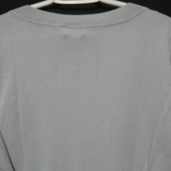 MEXX | large | 100% Cotton | 3/4 Sleeve Knit Scoop Neck Sweater | Light Grey - Picture 8 of 11